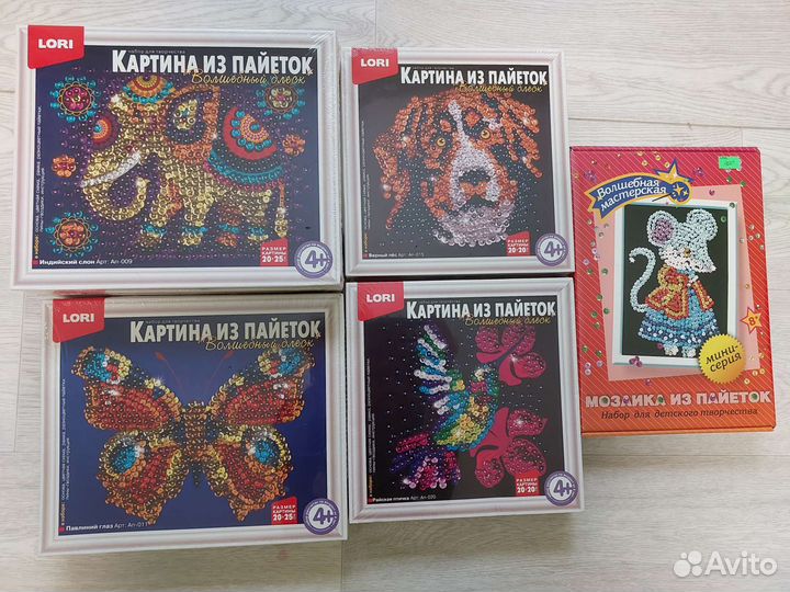Мозаика из пайеток, игрушки lori, в ассортименте