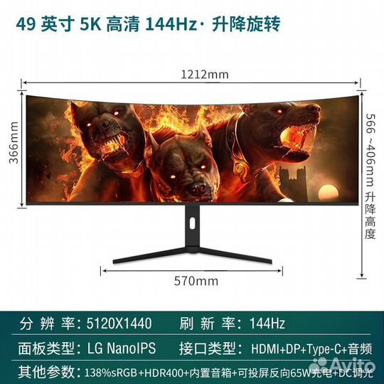 Монитор nanoips 5k 49