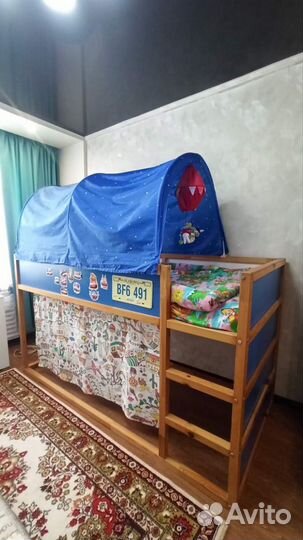 Детская кровать-чердак икеа кюра