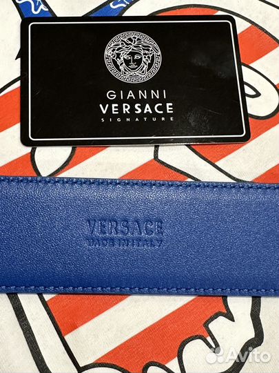 Versace ремень синий