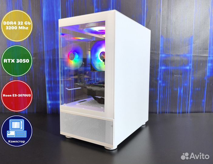 Компьютер новый 2670V3-RTX3050-32DDR4-TEJ610549-X99