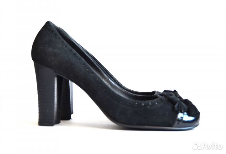 Женские черные туфли на высоком каблуке Италия 38