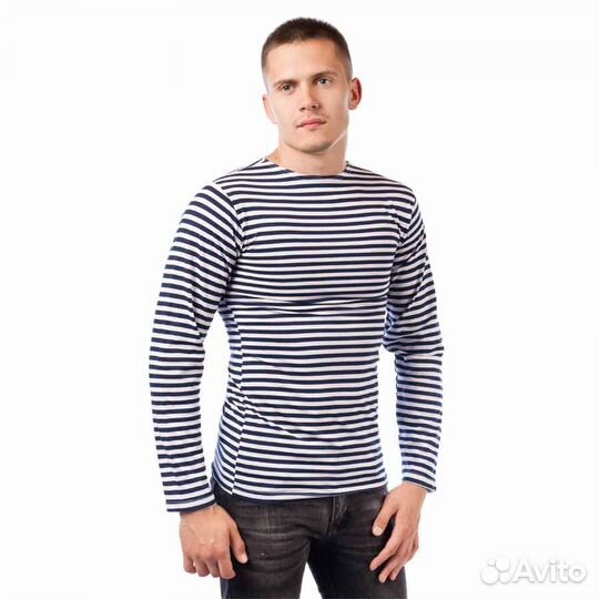 Тельняшка летняя с синей полосой вмф