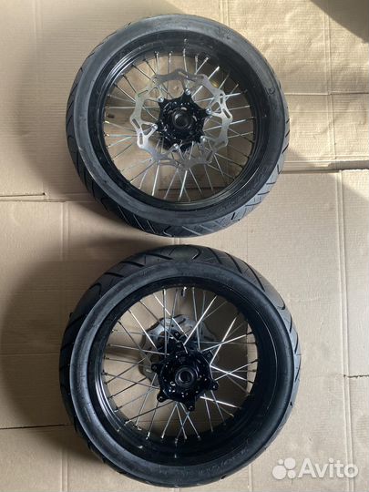 Колеса мотард комплект 17/17(диски алюминий перед