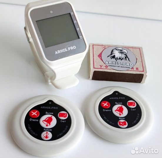 Беспроводная кнопка вызова официанта с часами