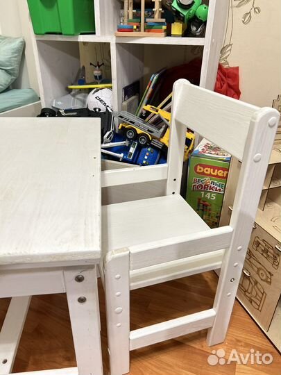 Детский деревянный стол и стул растущие