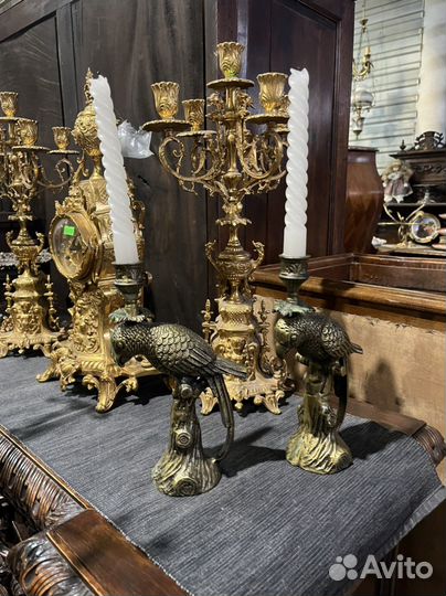 Подсвечник. Попугай. Бронза. Винтаж из Европы