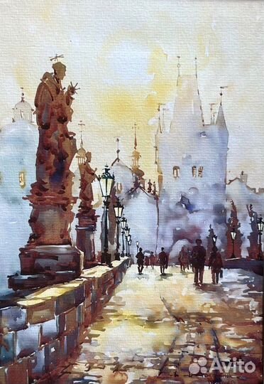 Картины акварелью достопримечательности городов