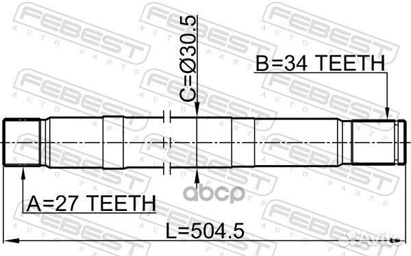 Вал MB W211 03- приводной 27X505X34 1612221 Febest