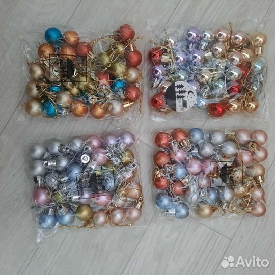 Шары новогодние набор 3 см и 2 см