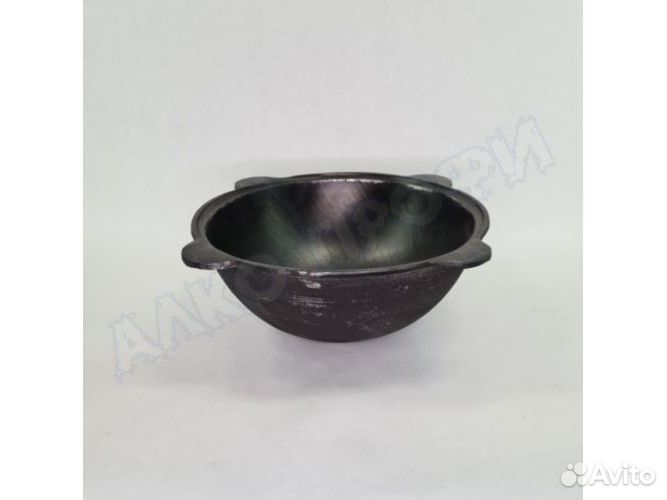 Казан чугунный с крышкой 6л плоское дно