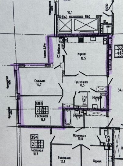 2-к. квартира, 69 м², 10/18 эт.