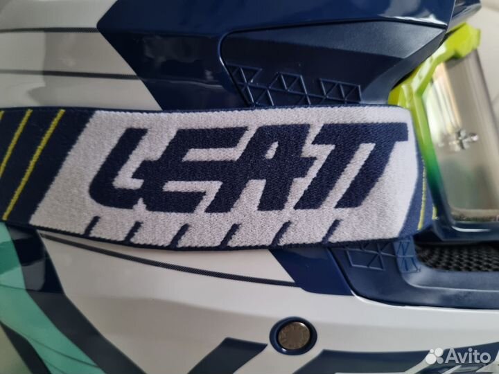 Шлем Leatt Moto 7.5 V23 Бело-Синий с очками '2023