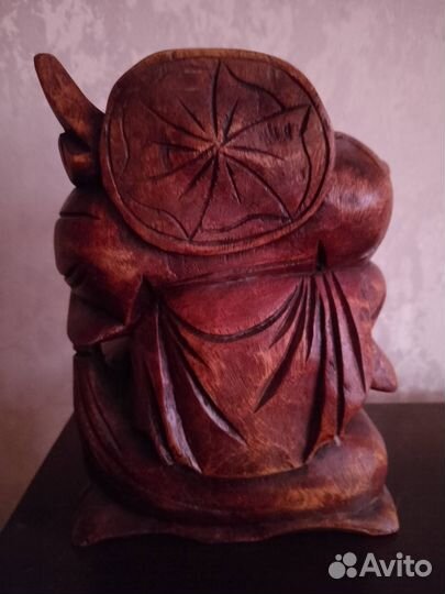 Статуэтка Будда хотей красное дерево высота 20см