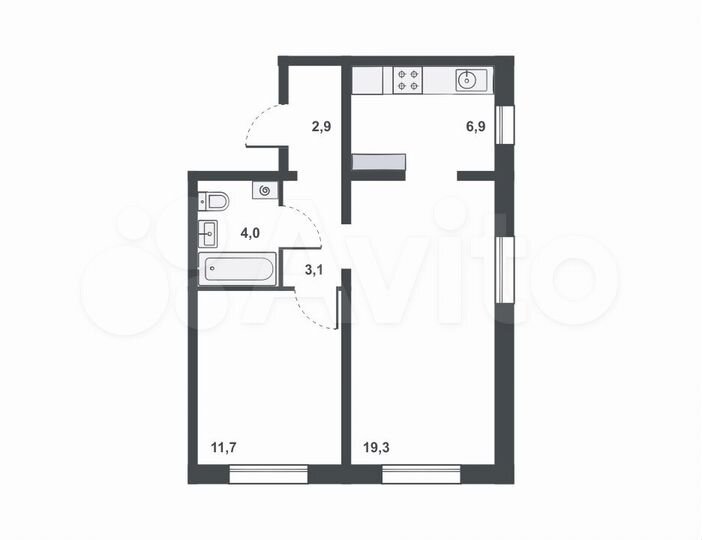 2-к. квартира, 47,9 м², 12/17 эт.