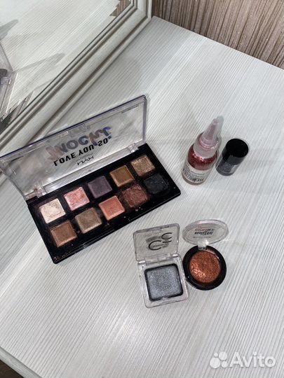 Палетка теней nyx, глиттеры