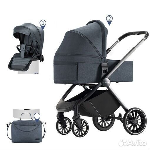 Коляска детская 2в1 Luxmom