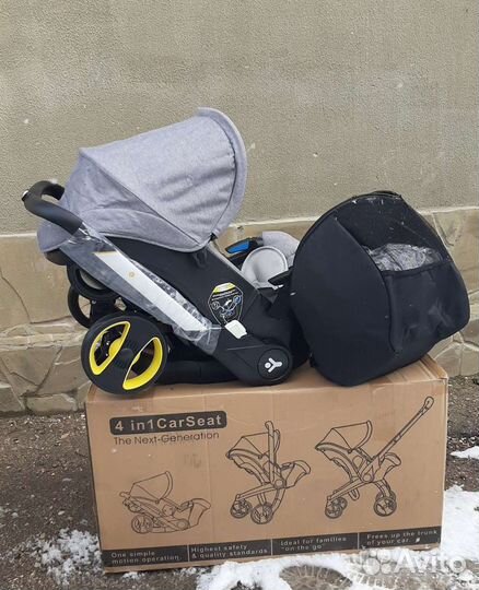 Коляска автокресло 4в1 (светло серый)