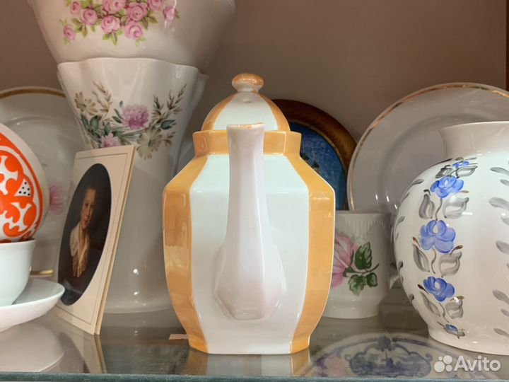 Старинный Чайник Фарфор ручная роспись Китай