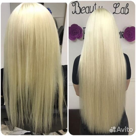 Наращивание волос 140 капсул 40см с работой