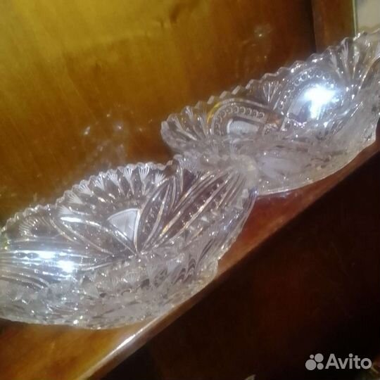 Салатник хрустальный СССР 2 шт