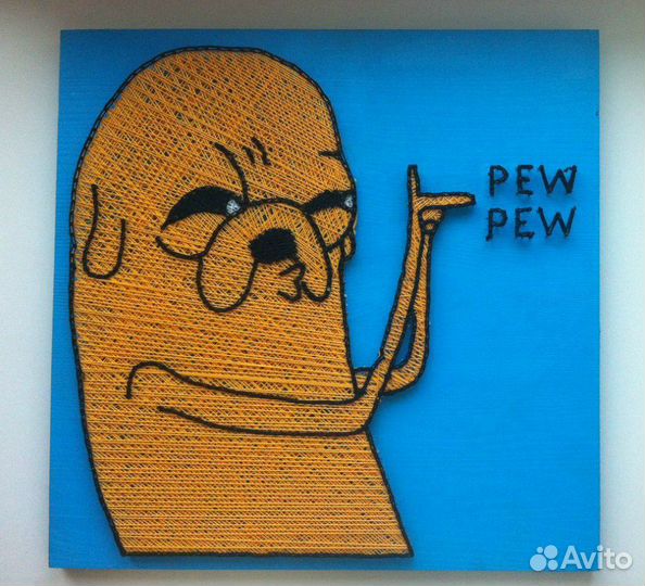 Подарок ручной работы, панно из нитей