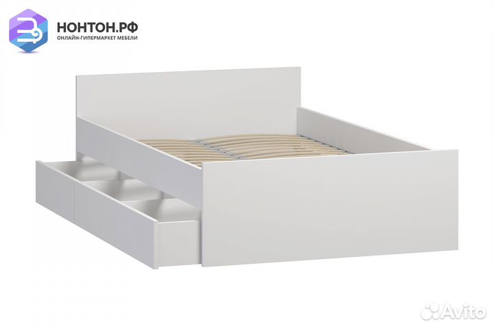 Кровать односпальная Орион белая с ящиками