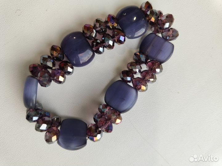 Браслеты стекло, коралл