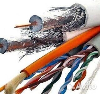 Монтаж витой пары и тв кабеля. Видеонаблюдение