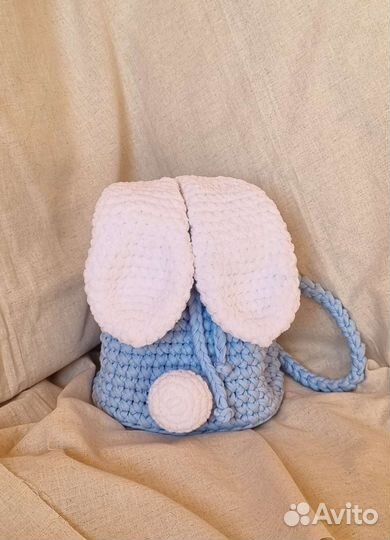 Рюкзак детский текстильный (вязаный,ручная работа)