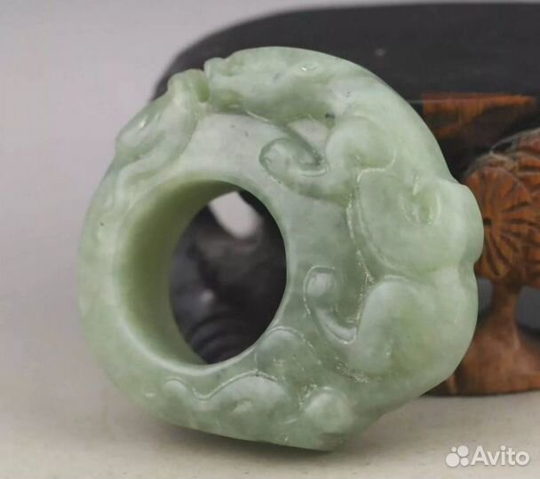 Аксессуар, кулон, кольцо из камня нефрит