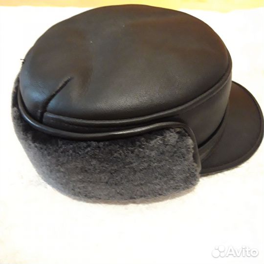 Шапка зима мужская кожа мех натурал