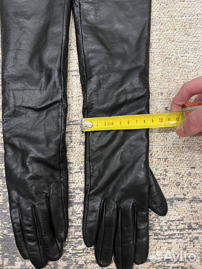 Перчатки женские кожаные 7.5 новые длинные