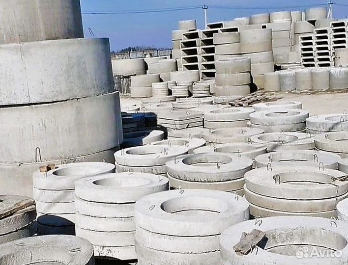 Кольца бетонные, крышки, бордюры - манипулятором