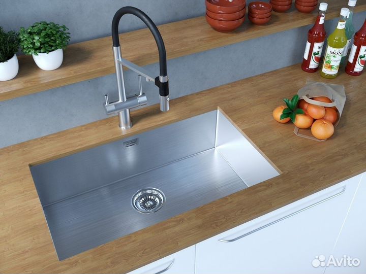 Мойка кухонная Paulmark Koher PM807444-BS Хром