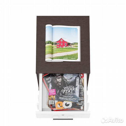 Тумба выкатная Мебельный Двор 3-02 цвет венге/белый шагрень, шхгхв 40х45х59 см