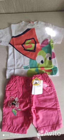 Пакет летних вещей на девочку от 0 до 6 месяцев