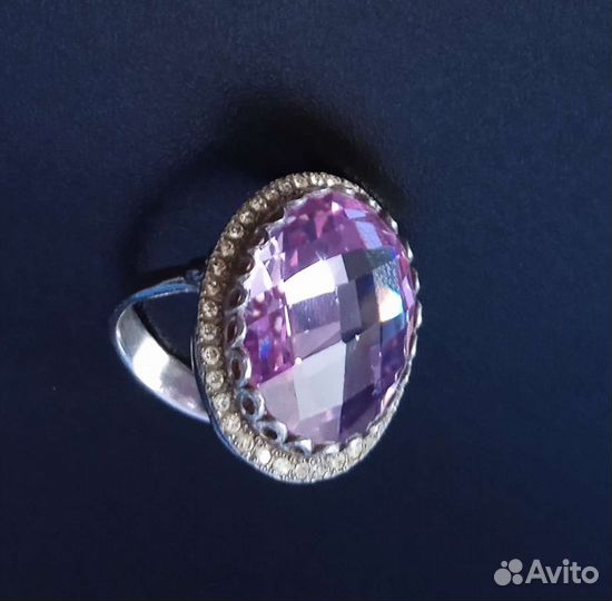 Перстень.Камень.Аметист.в.Серебре.925