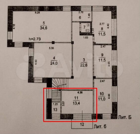 Свободного назначения, 15.3 м²