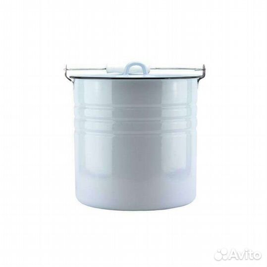 Эмалированное ведро с крышкой