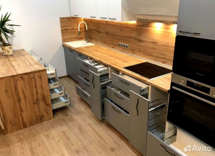 Прямая кухня.Кухонный гарнитур на заказ