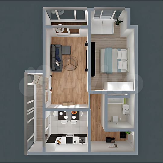 2-к. квартира, 61,4 м², 3/10 эт.