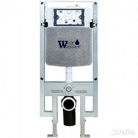 Унитаз подвесной WeltWasser amberg 497 ST+merzbach 043 XL GL-WT+amberg RD-BL белый/кнопка черная мат