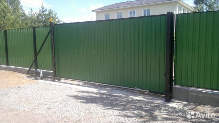 Откатные ворота под ключ с доставкой и установкой