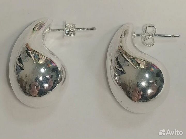 Серебряные серьги-капли 14мм