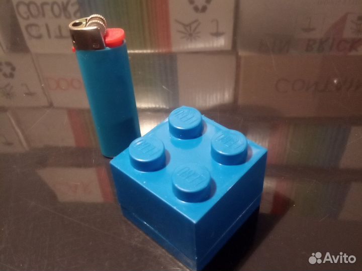 Пластиковая шкатулка кубик лего