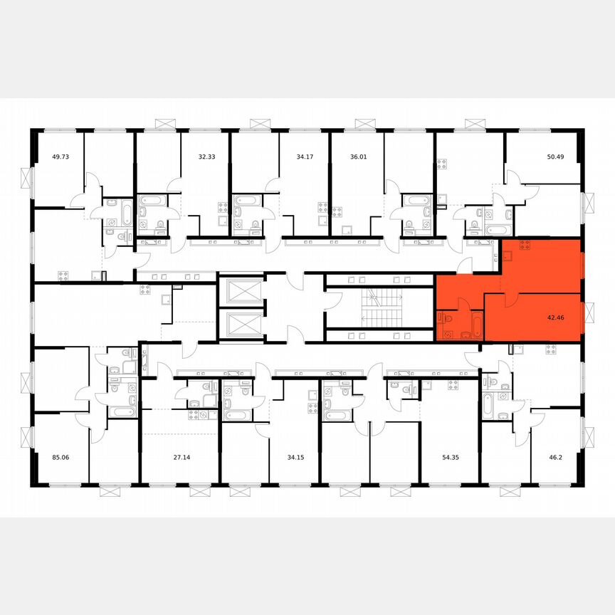 1-к. квартира, 42,5 м², 11/12 эт.