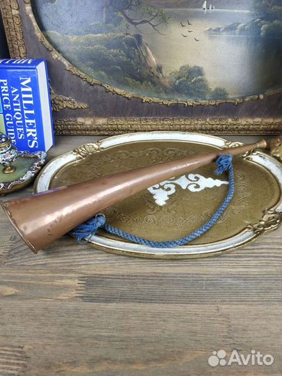 Старинный медный рожок /горн / труба. Англия