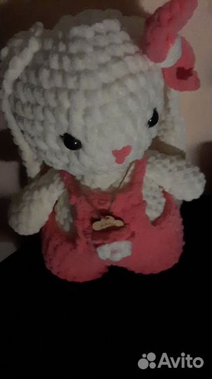 Игрушка вязанная, зайчик крючком