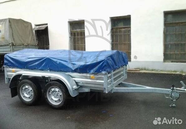 Двухосный прицеп с тентом 50 см для зерна